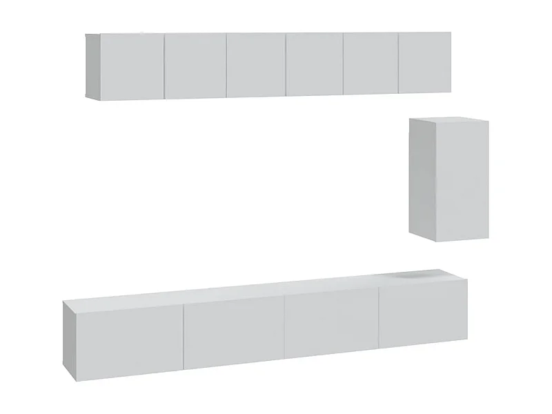 Ensemble de meubles TV 6 pièces Blanc Bois d'ingénierie