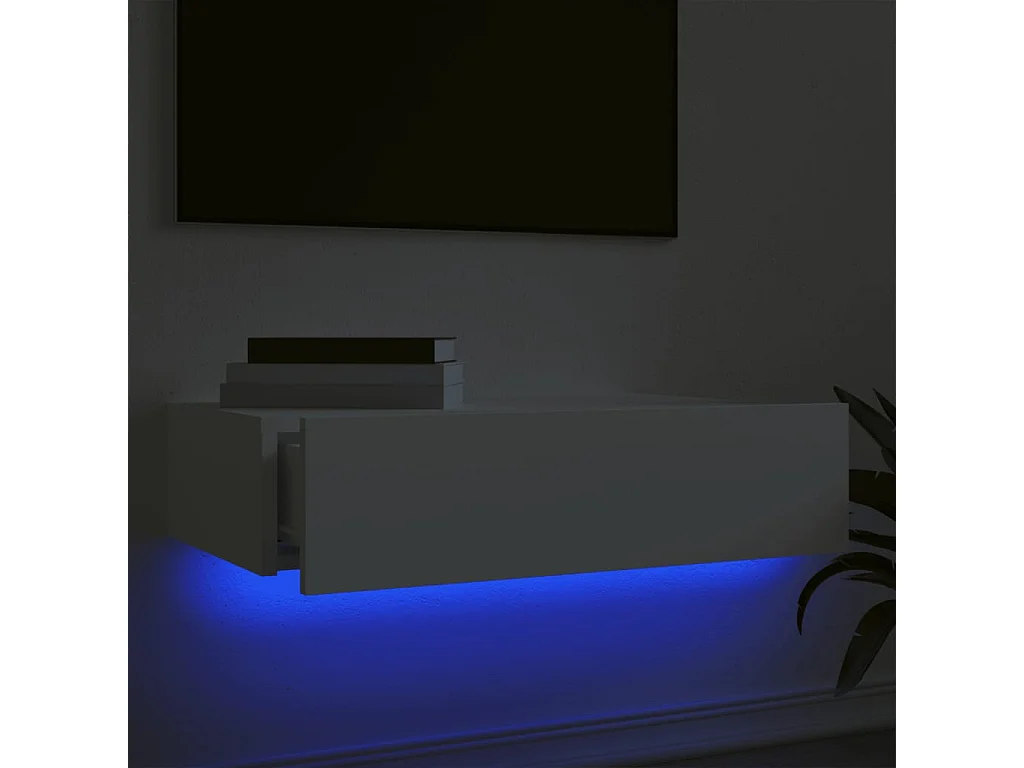 Meuble TV avec éclairage LED blanc 60x35x15,5 cm