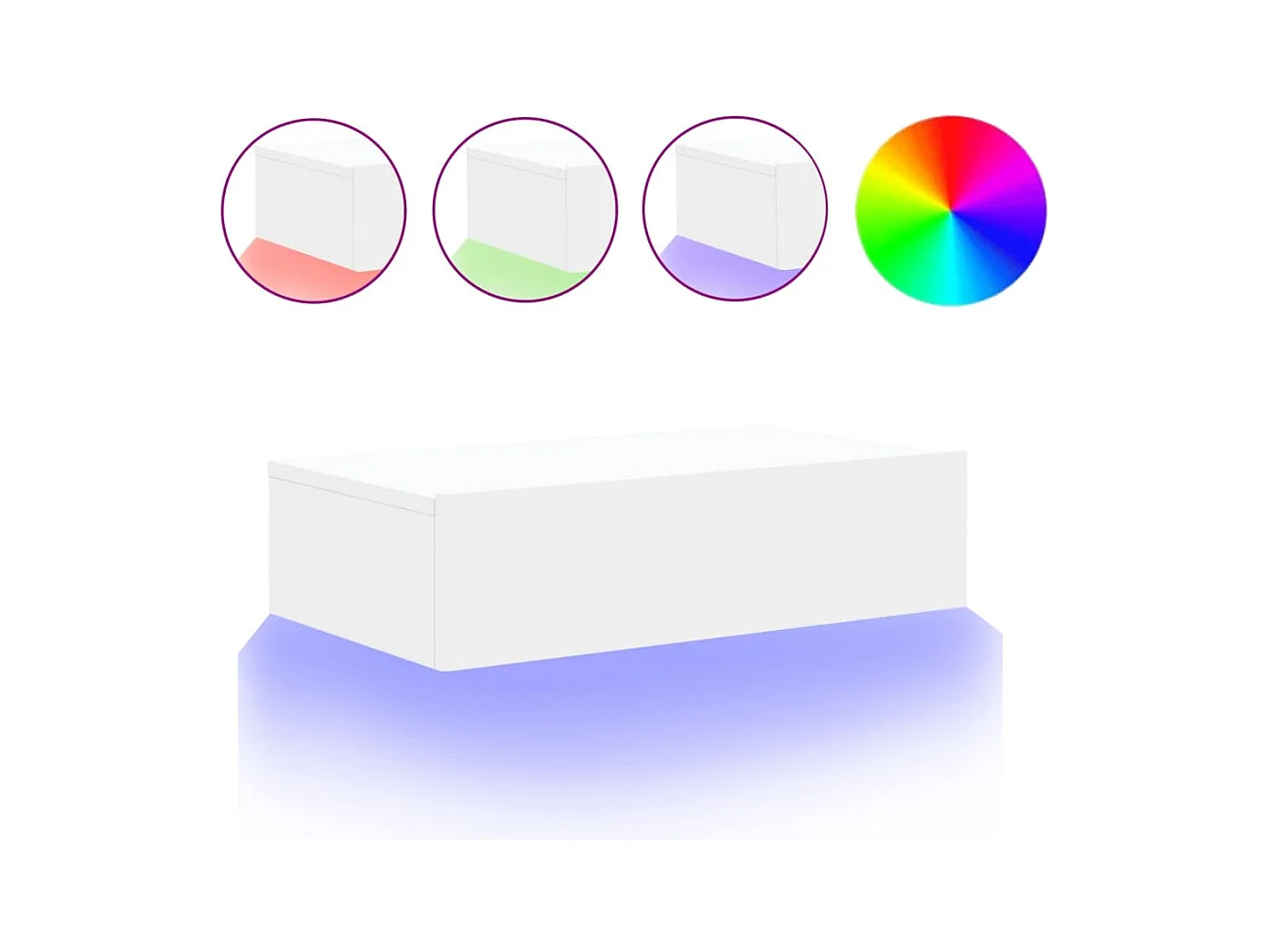Meuble TV avec éclairage LED blanc 60x35x15,5 cm