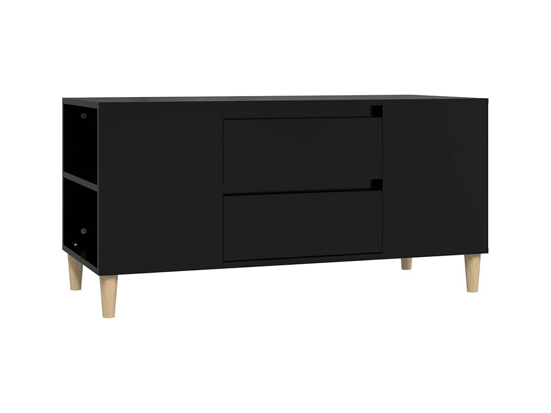 Meuble TV Noir 102x44,5x50 cm Bois d'ingénierie