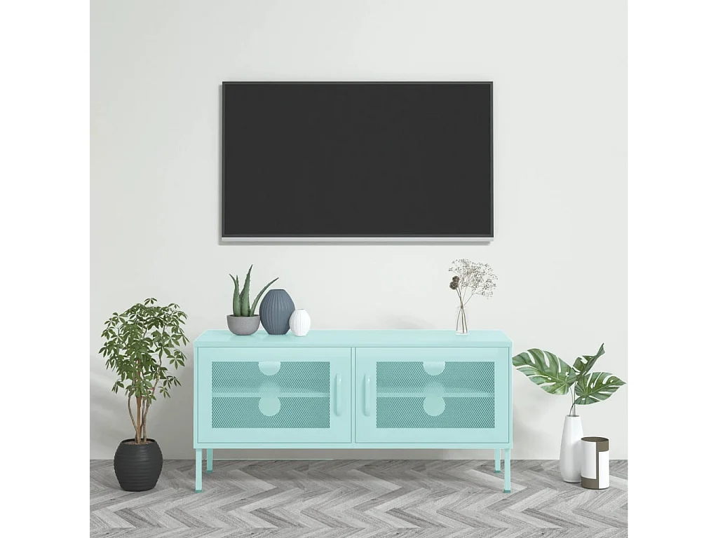 Tv-meubel 105x35x50 cm staal mintkleurig