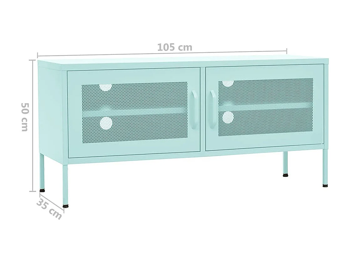 Tv-meubel 105x35x50 cm staal mintkleurig