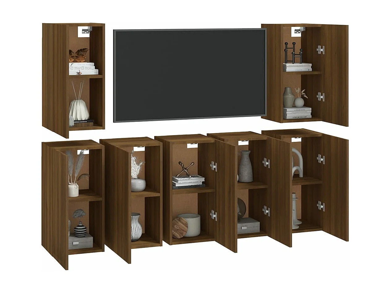 Meubles TV 7 pièces Chêne marron 30,5x30x60 cm Bois d'ingénierie