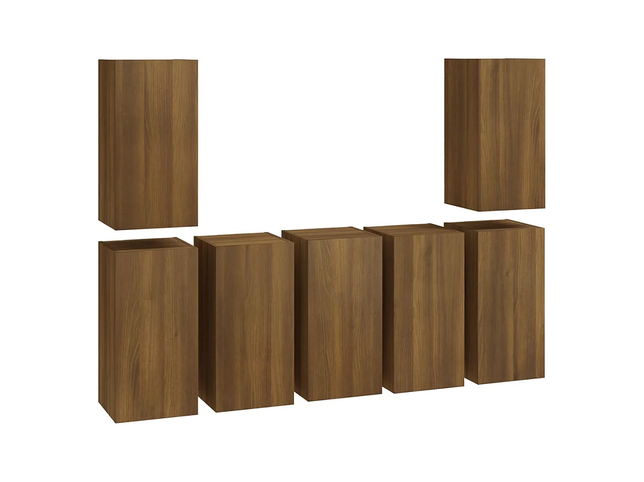 Muebles para TV 7 unidades contrachapado roble marrón 30,5x30x60 cm