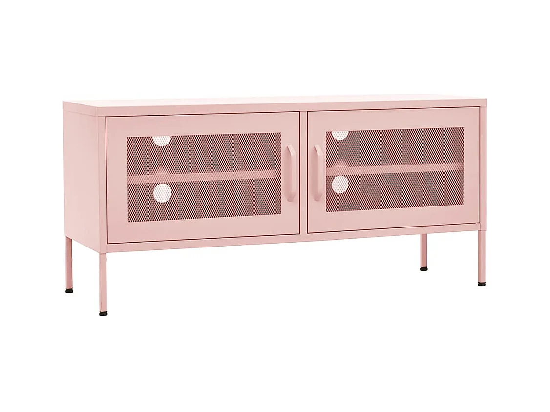 Meuble TV Rose 105x35x50 cm Acier