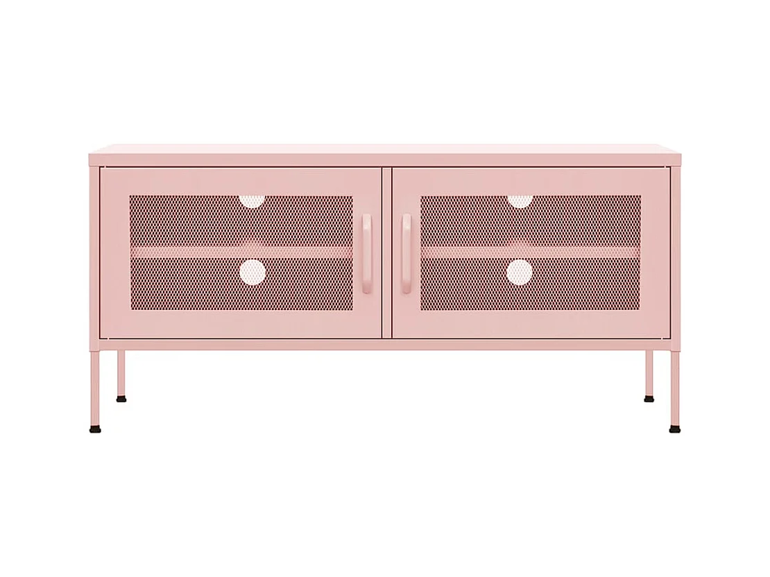 Meuble TV Rose 105x35x50 cm Acier