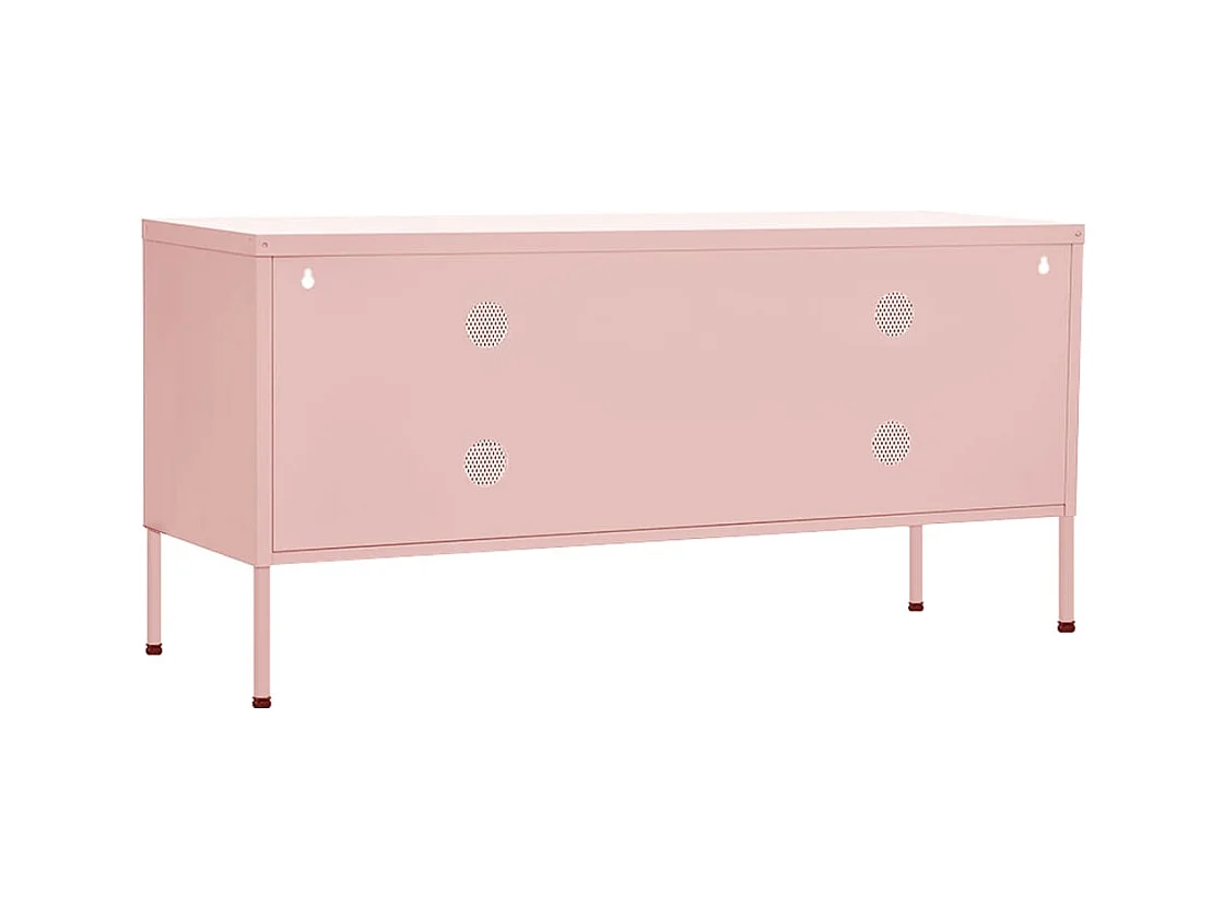 Meuble TV Rose 105x35x50 cm Acier