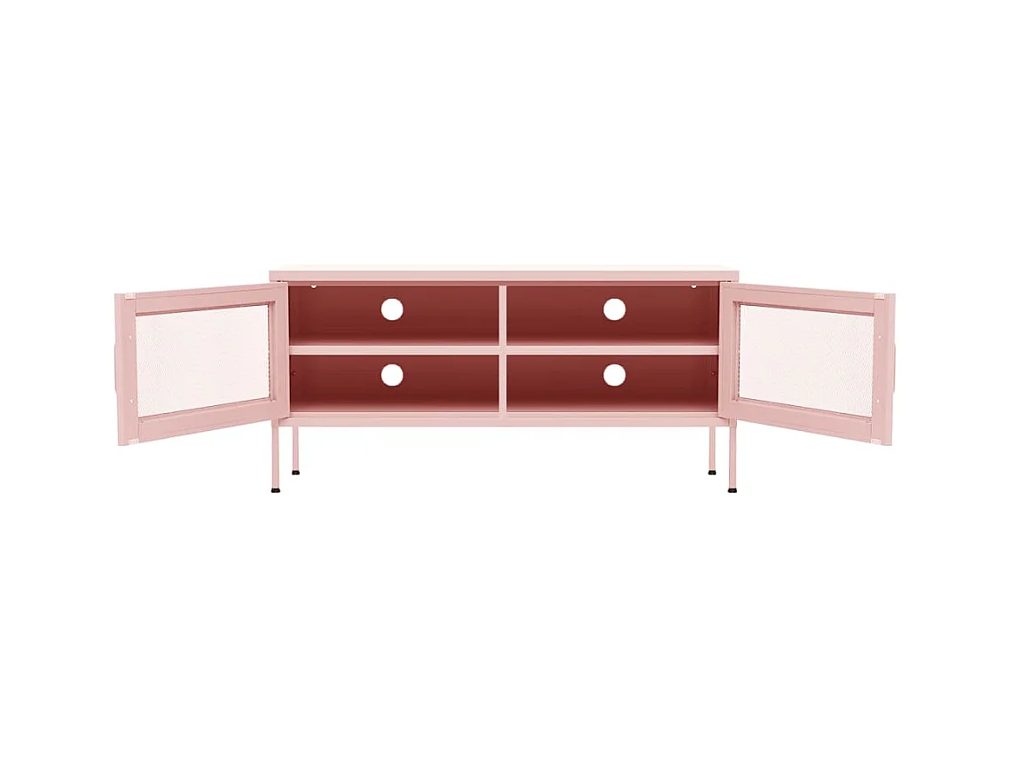 Meuble TV Rose 105x35x50 cm Acier