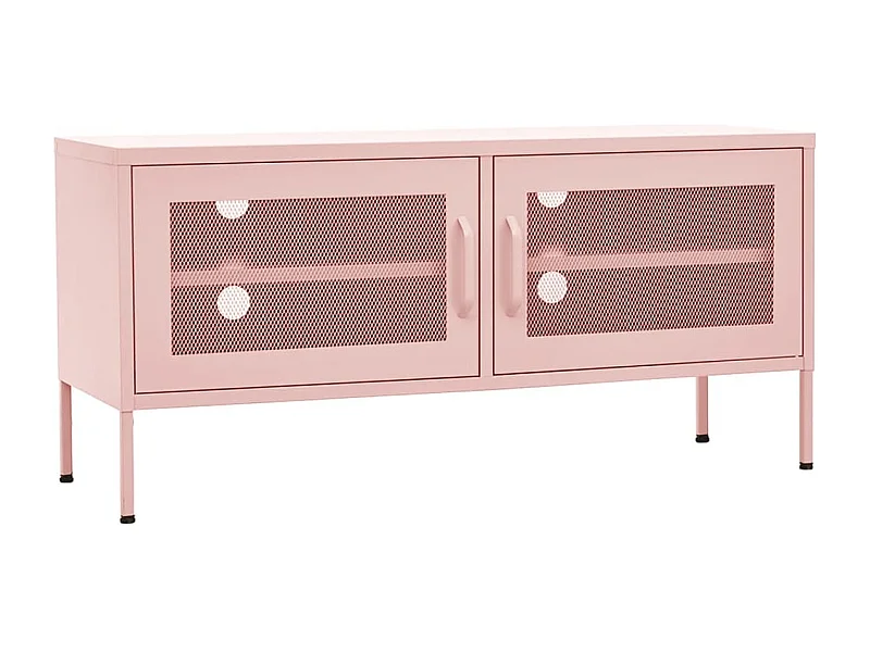 Meuble TV Rose 105x35x50 cm Acier