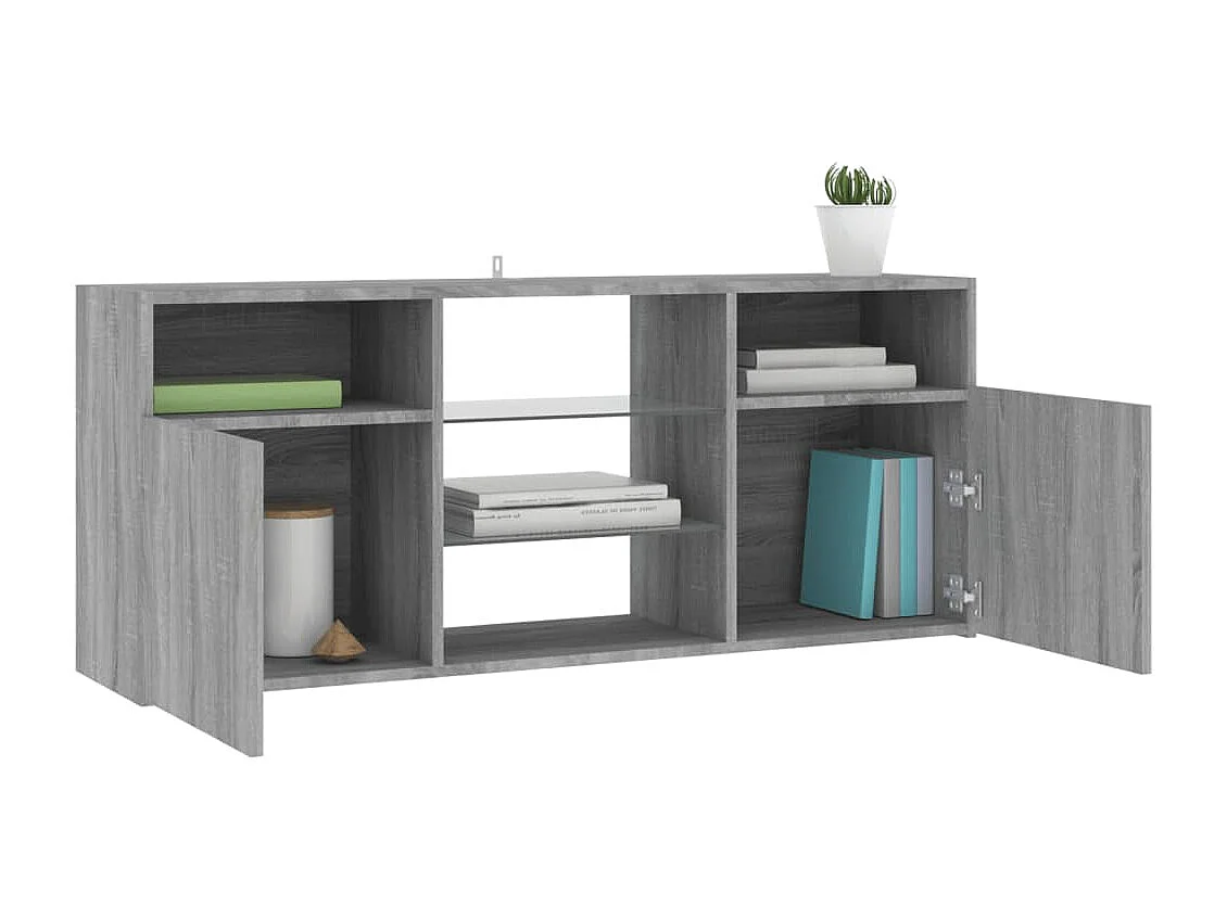 Meuble TV avec lumières LED Sonoma gris 120x30x50 cm