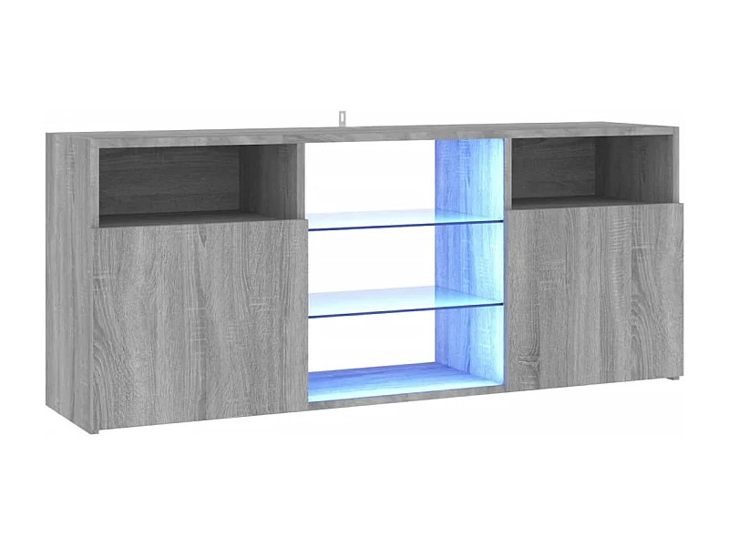 Tv-meubel met LED-verlichting 120x30x50 cm grijs sonoma eiken