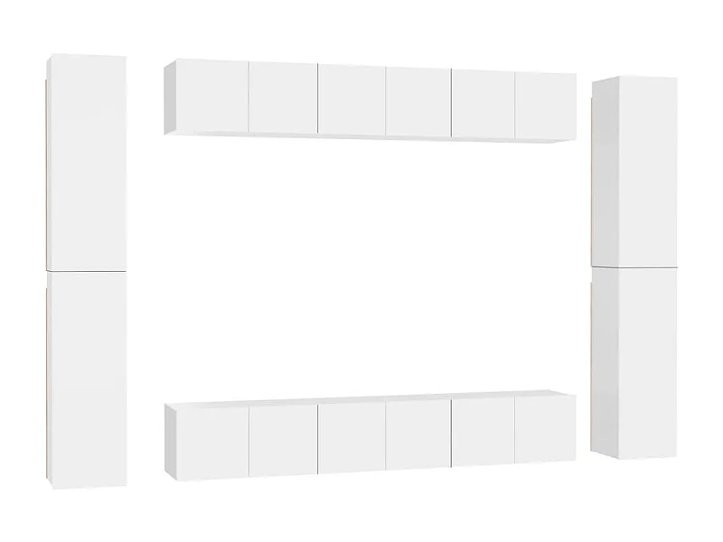 Ensemble de meubles TV 10 pièces Blanc Aggloméré