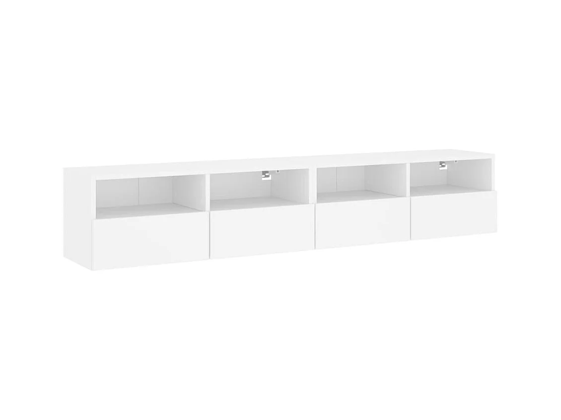 Muebles de pared TV 2 unidades madera ingeniería blanco 80x30x30 cm