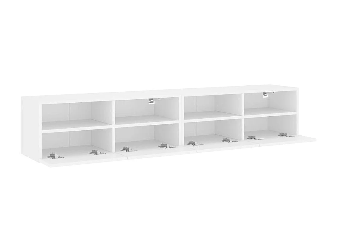 Meubles TV muraux 2 pièces blanc 80x30x30 cm bois d'ingénierie
