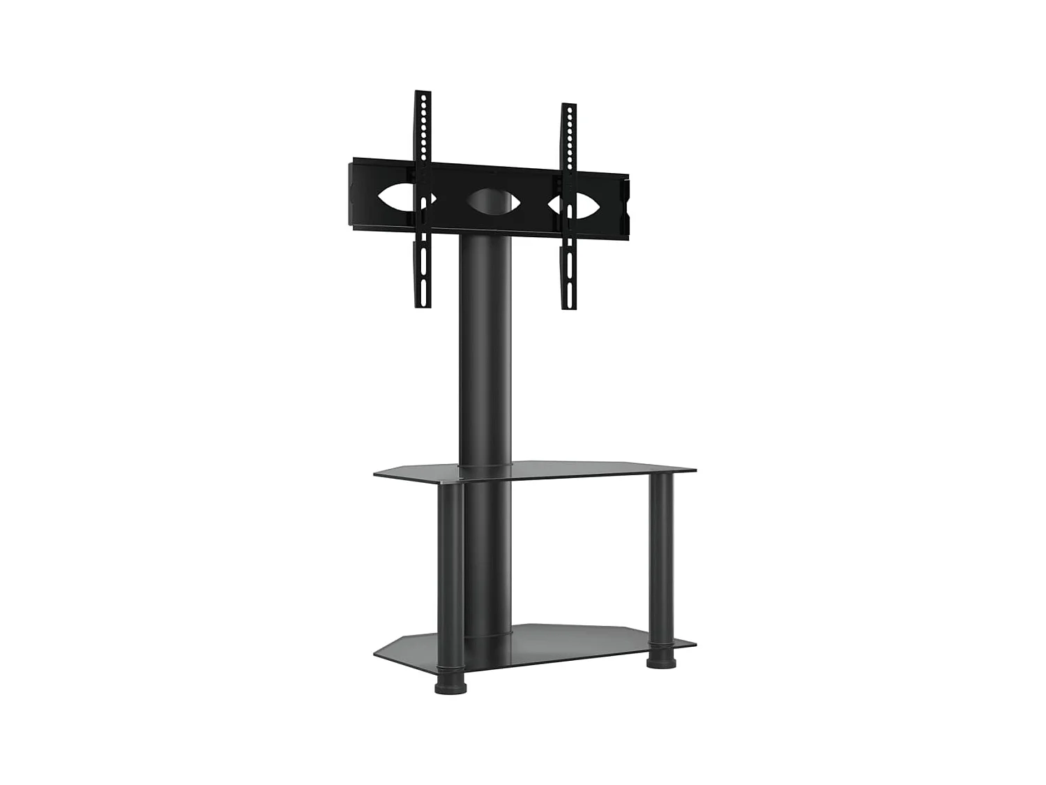 Meuble TV d'angle 2 niveaux pour 32-70 pouces noir
