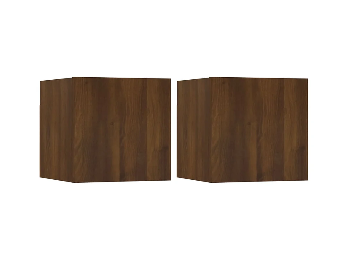 Meubles TV muraux 2 pièces Chêne marron 30,5x30x30 cm