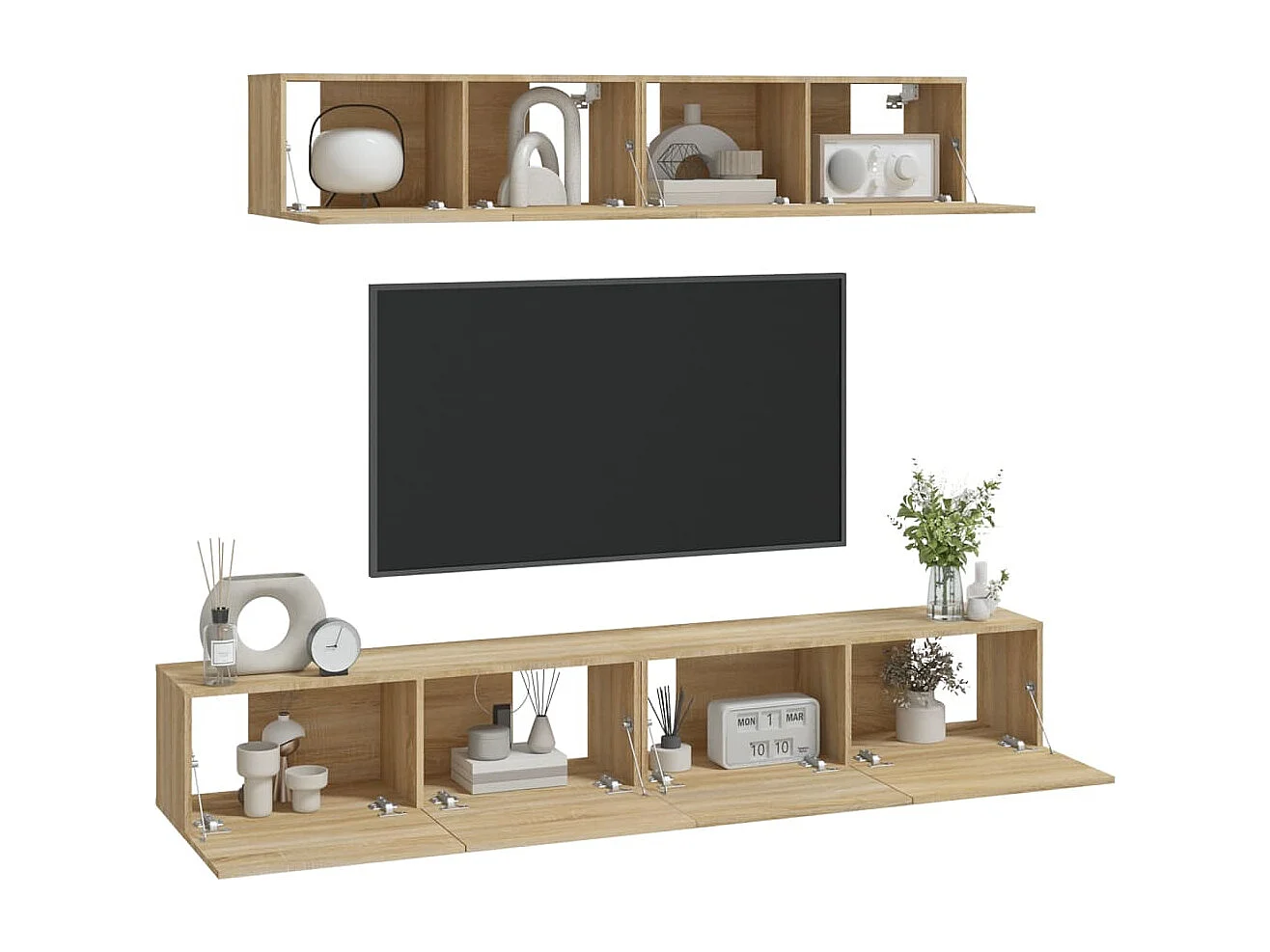 Ensemble de meubles TV 4 pièces Chêne sonoma Bois d'ingénierie