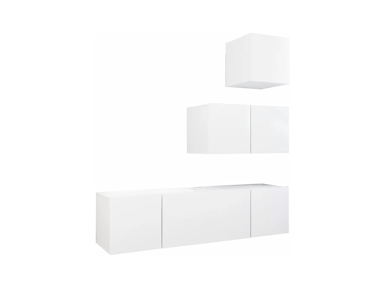 Ensemble de meuble TV 4 pièces Blanc Aggloméré