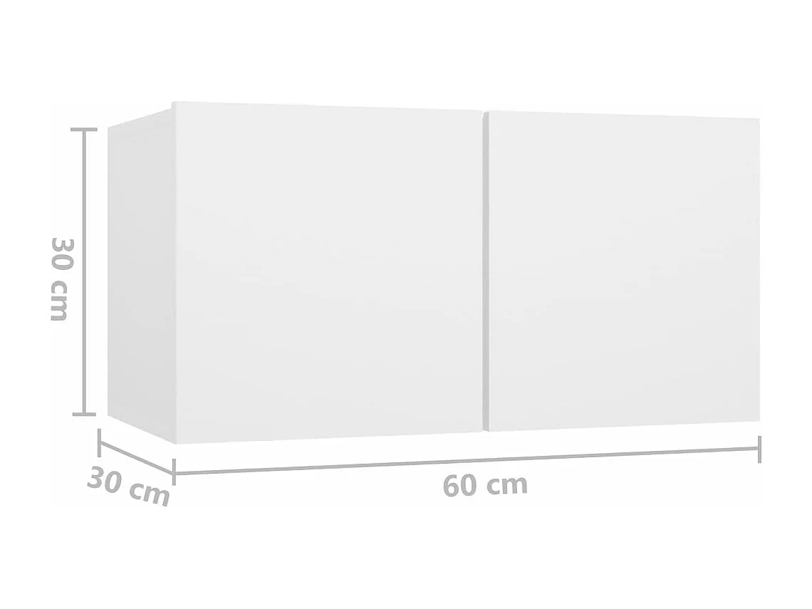 4 peças conjunto de móveis de TV contraplacado branco