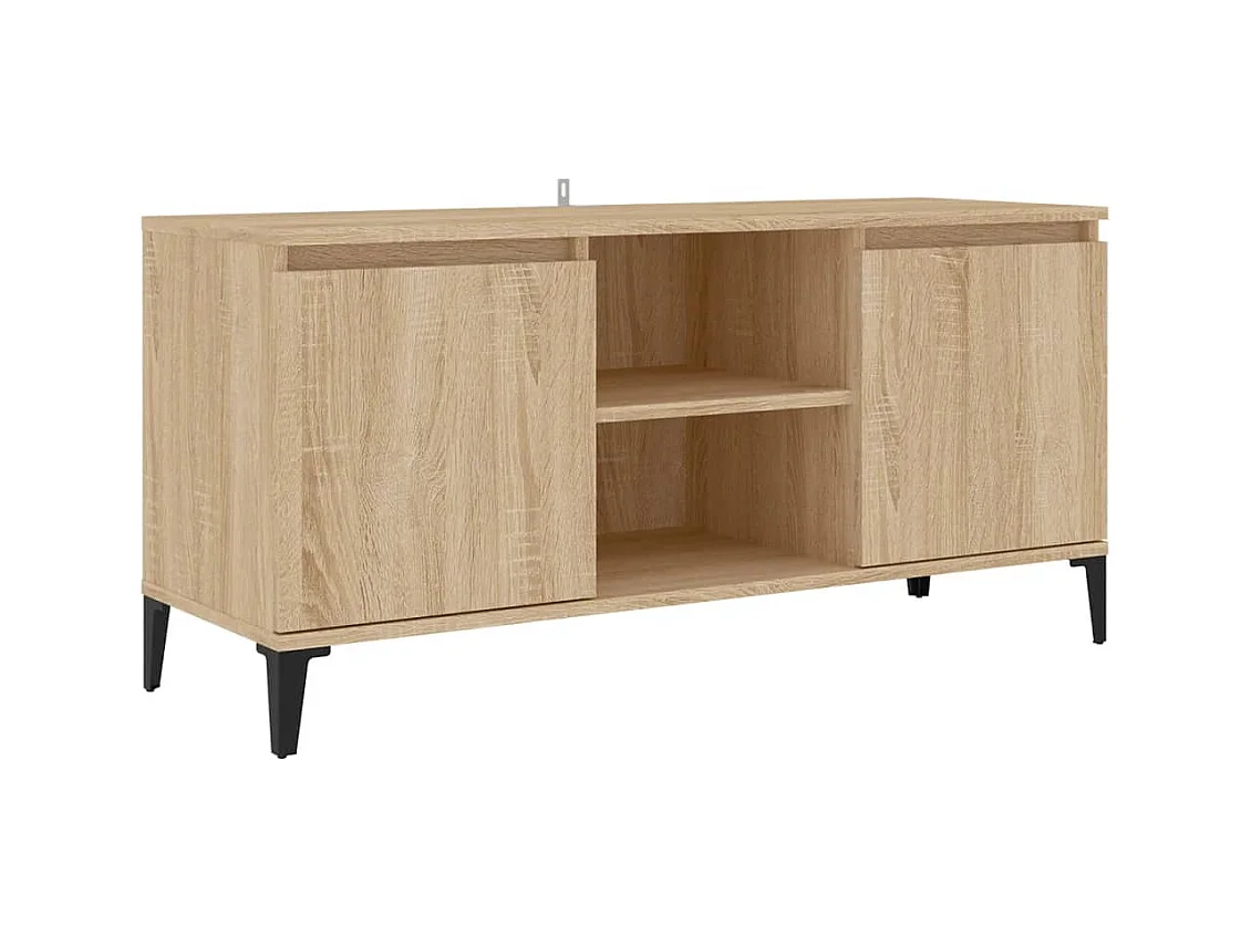 Meuble TV avec pieds en métal Chêne sonoma 103,5x35x50 cm