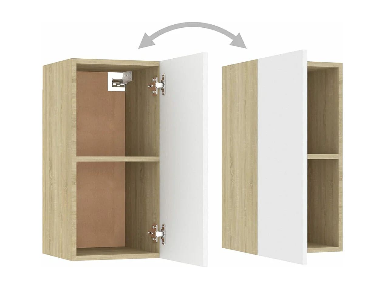 Móvel de TV 30,5x30x60 cm contraplacado branco/carvalho sonoma