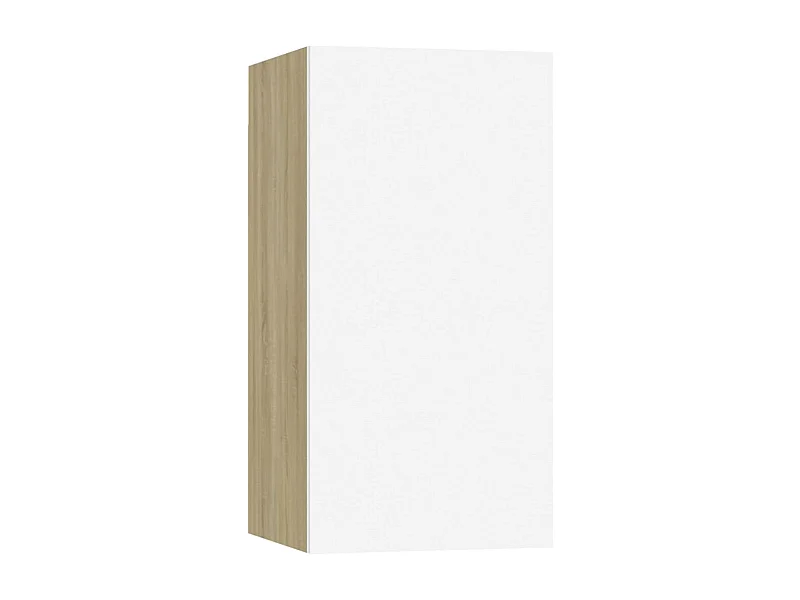 Meuble TV Blanc et chêne sonoma 30,5x30x60 cm Aggloméré