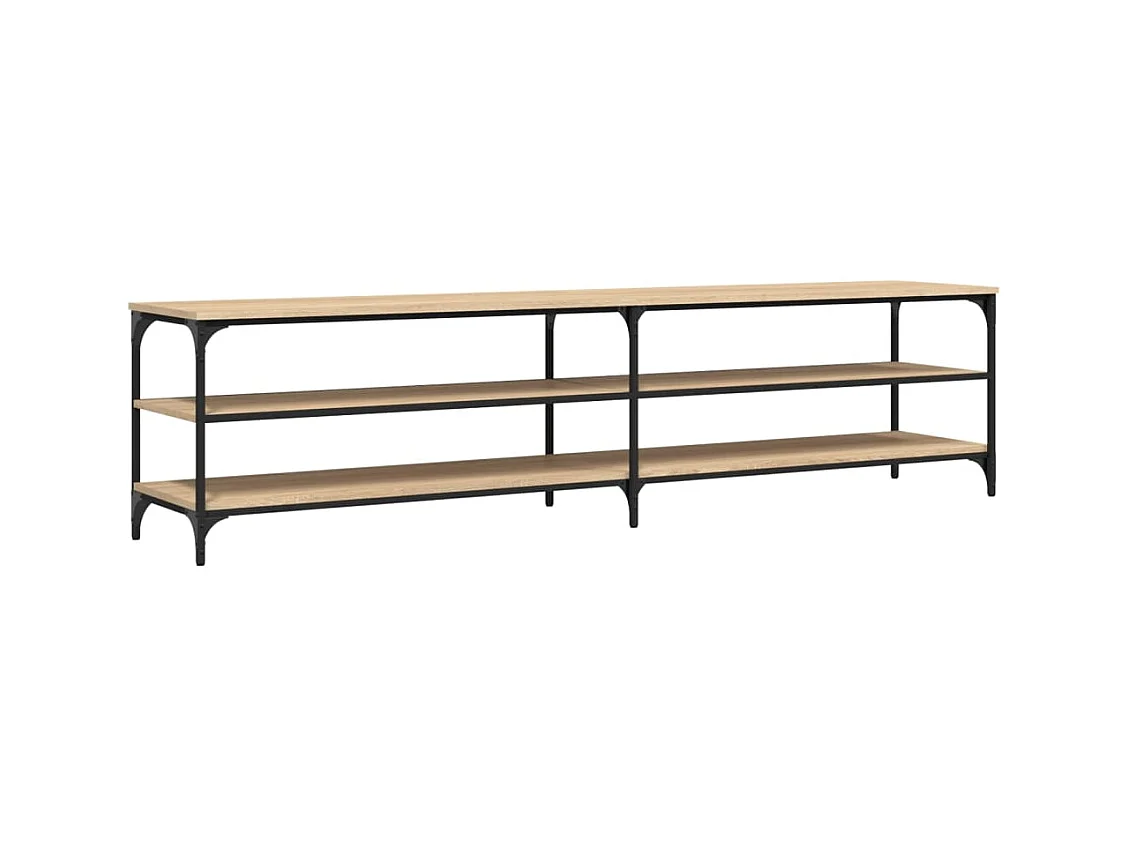 Meuble TV chêne sonoma 200x30x50 cm bois d'ingénierie et métal