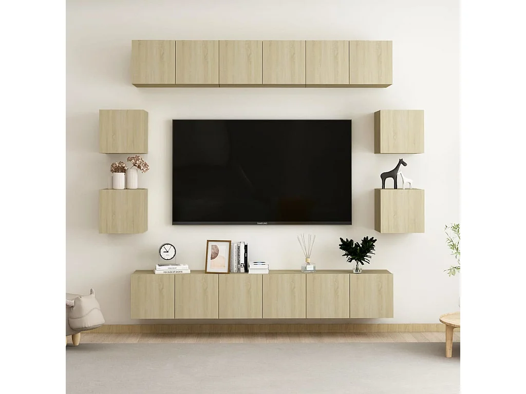 Ensemble de meubles TV 10 pièces Chêne sonoma Aggloméré