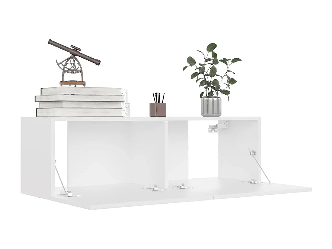 Meuble TV Blanc 100x30x30 cm Aggloméré