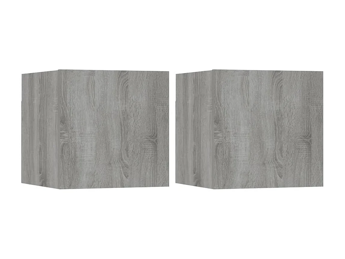 Meubles TV muraux 2 pièces Sonoma gris 30,5x30x30 cm