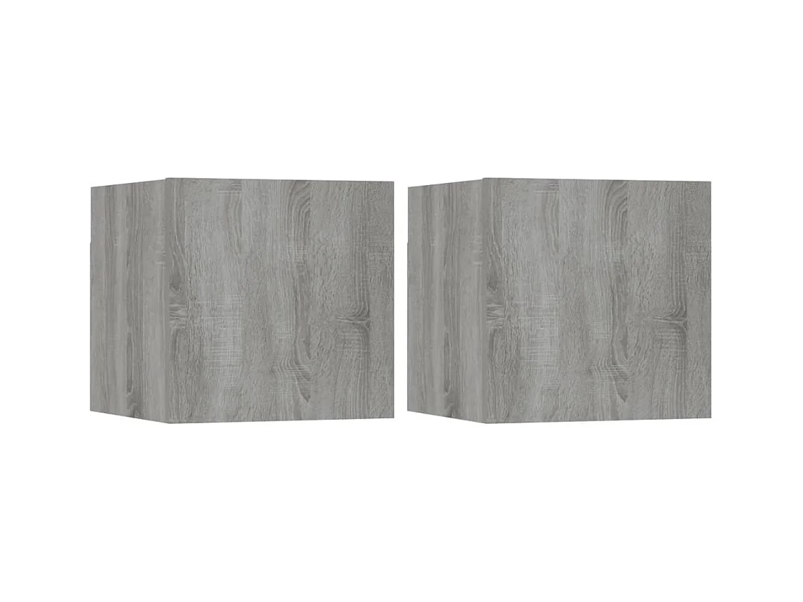 Meubles TV muraux 2 pièces Sonoma gris 30,5x30x30 cm