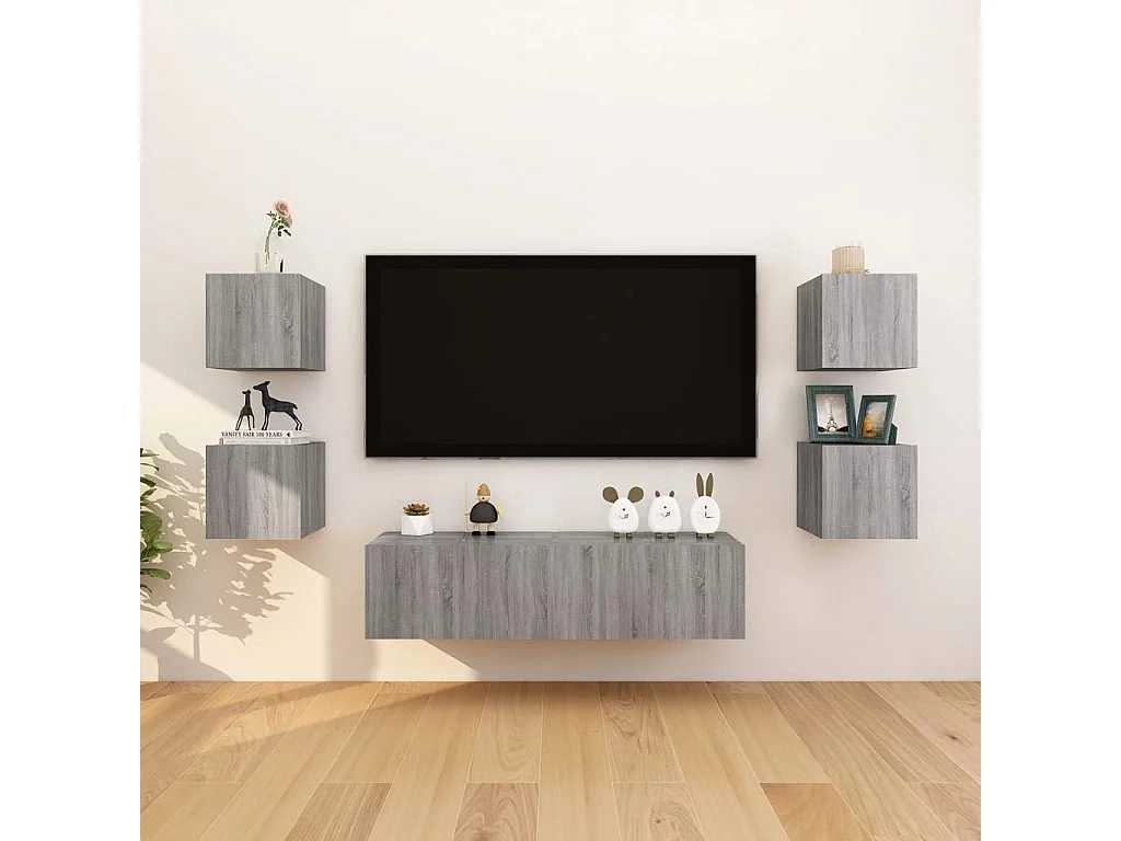 Meubles TV muraux 2 pièces Sonoma gris 30,5x30x30 cm