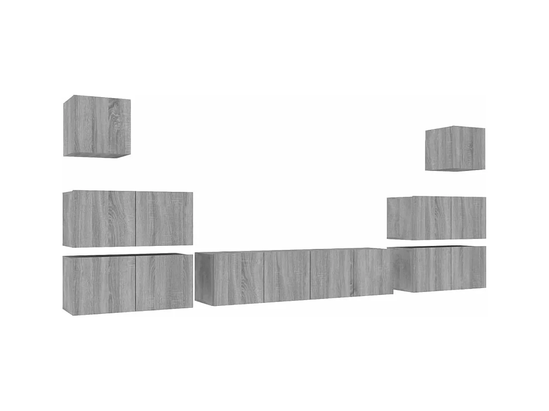 Ensemble de meubles TV 8 pièces Sonoma gris Bois d'ingénierie