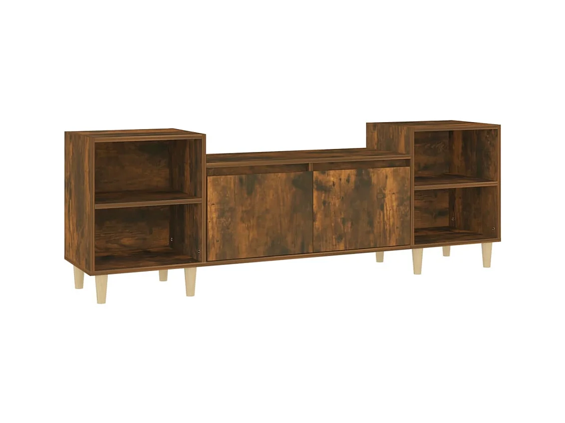 Mueble para TV madera contrachapada roble ahumado 160x35x55 cm