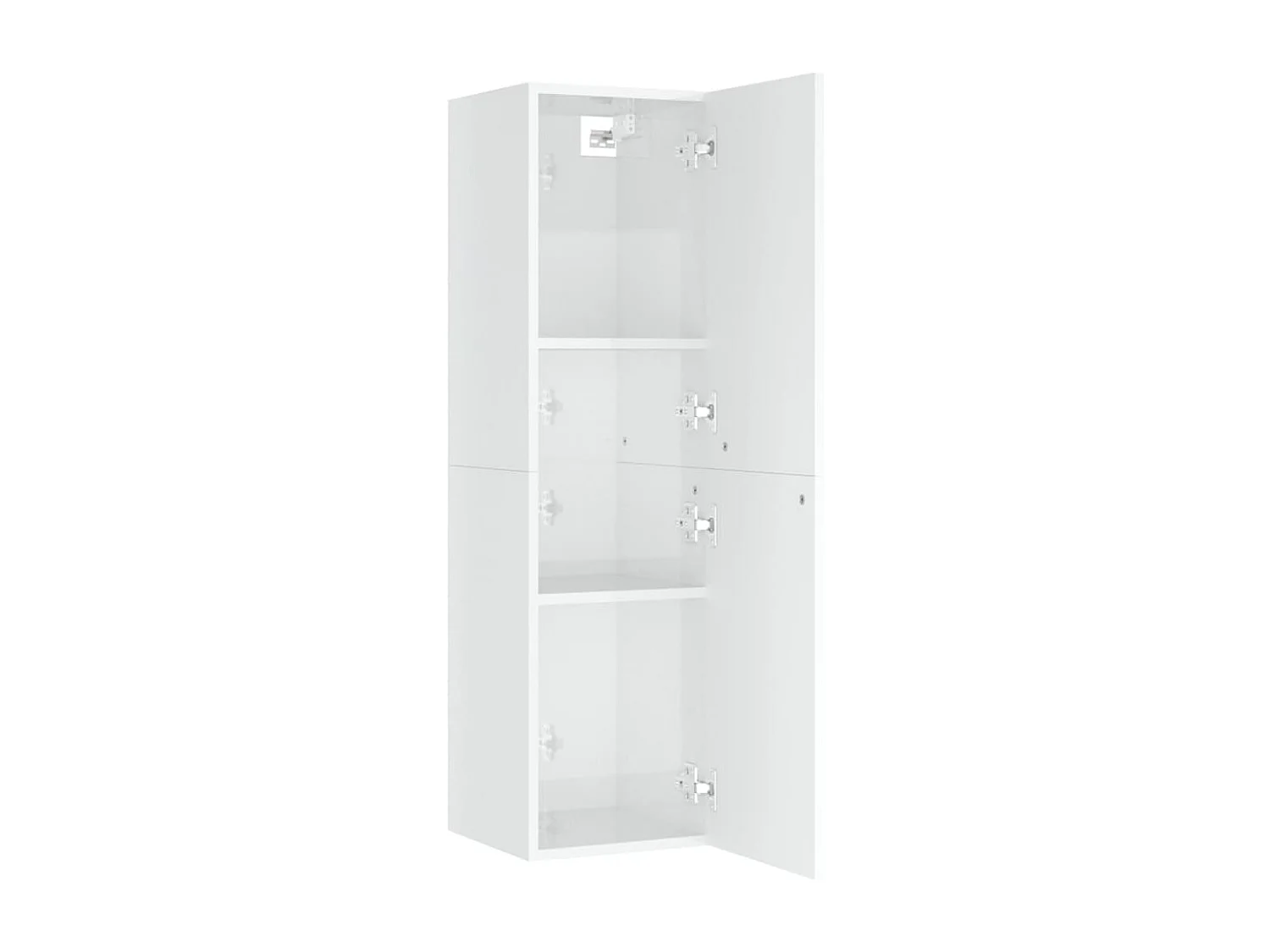 Mueble de TV contrachapada blanco brillante 30,5x30x110 cm