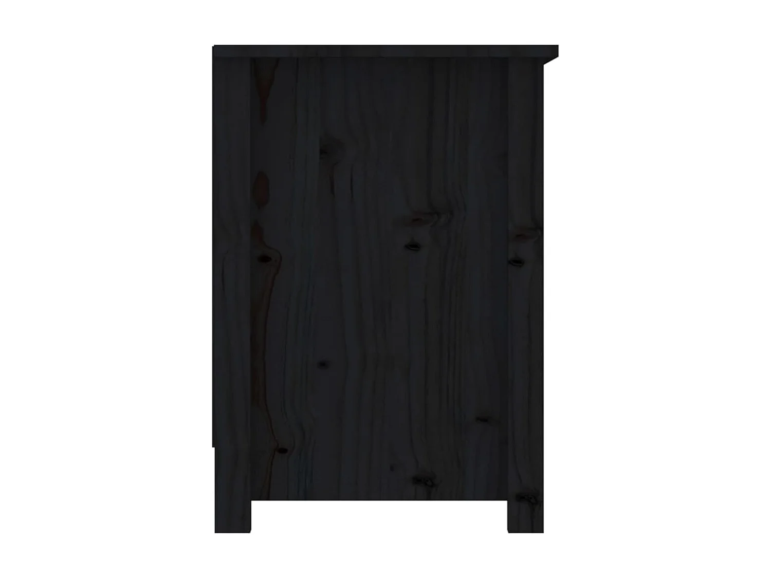 Meuble TV Noir 103x36,5x52 cm Bois de pin massif