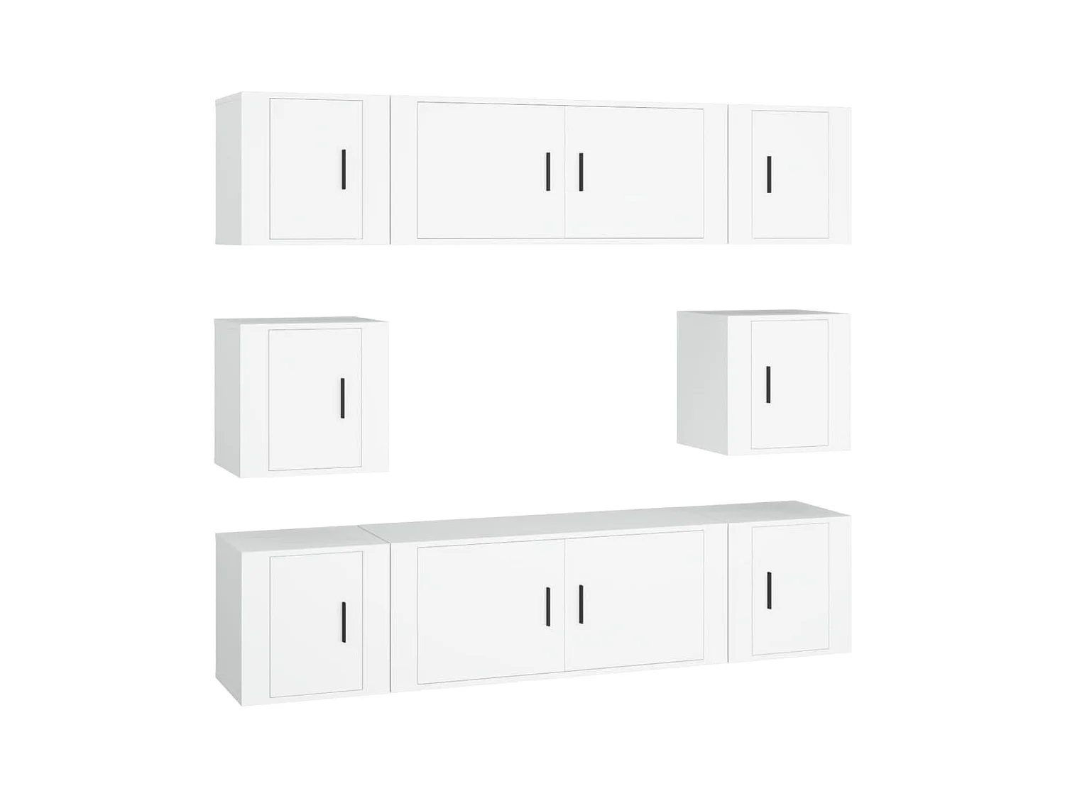 Ensemble de meubles TV 8 pièces Blanc Bois d'ingénierie