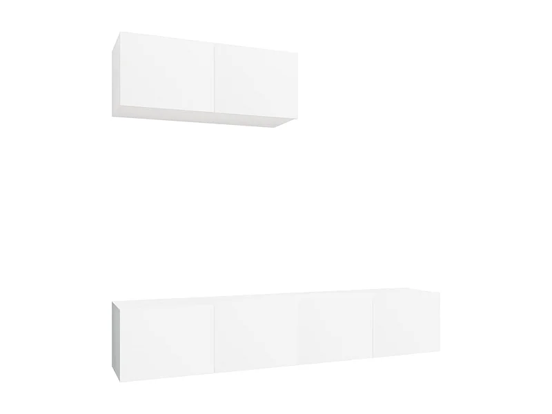 Ensemble de meubles TV 3 pièces Blanc Bois d'ingénierie