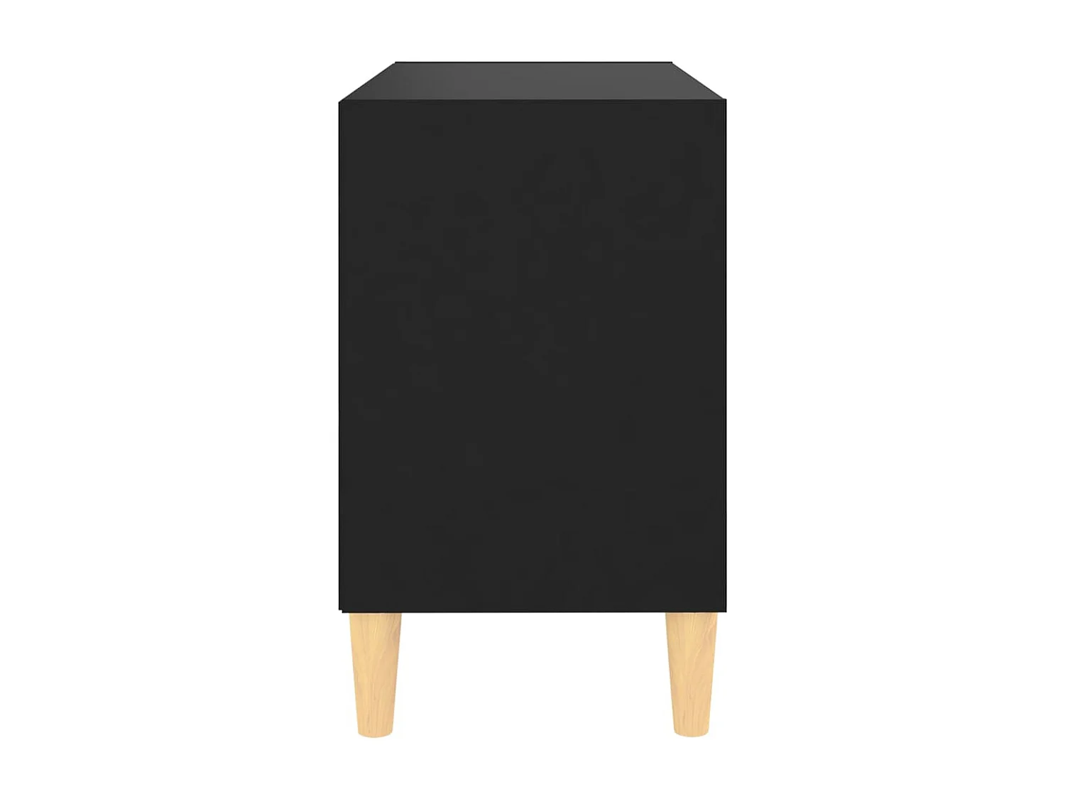 Meuble TV avec pieds en bois massif Noir 69,5x30x50 cm