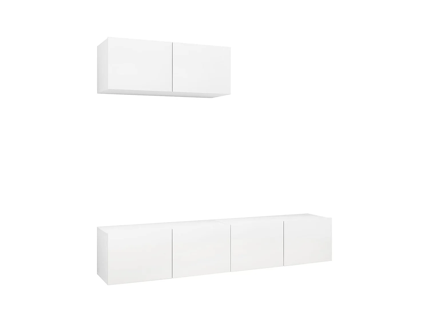 Meubles TV 3 pièces Blanc Aggloméré