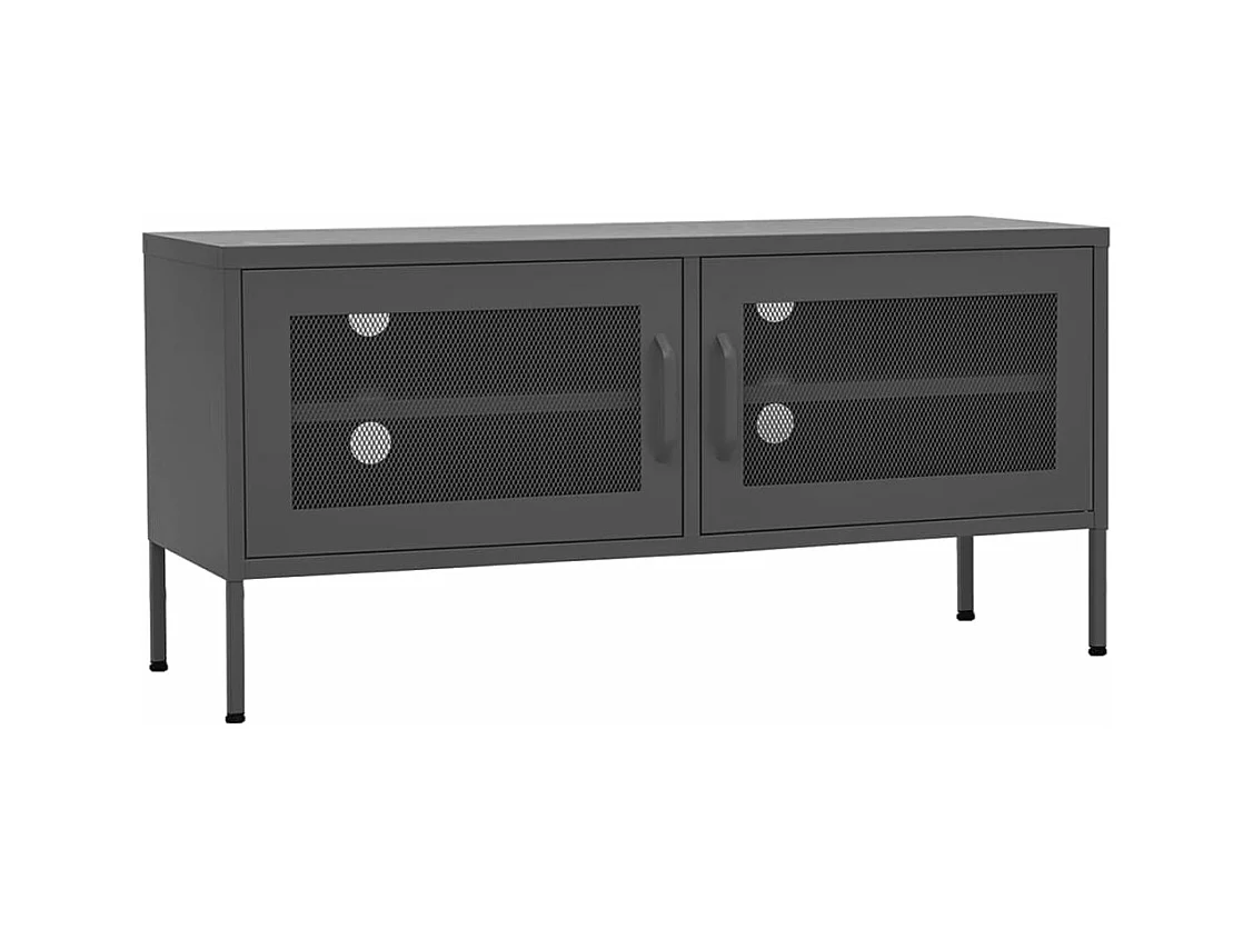 Meuble TV Anthracite 105x35x50 cm Acier