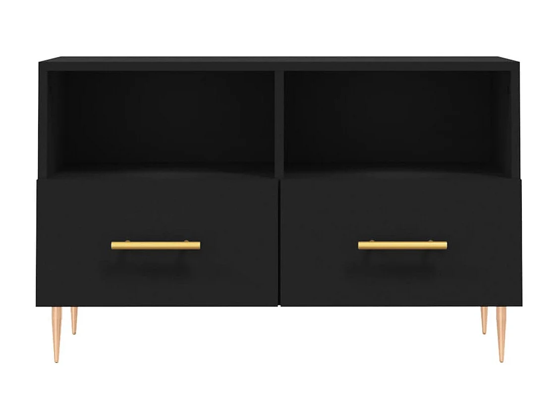 Meuble TV Noir 80x36x50 cm Bois d'ingénierie