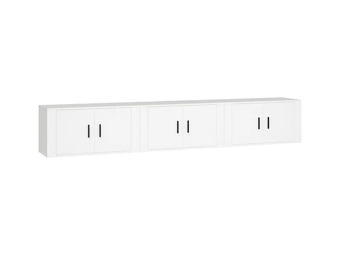 Muebles para TV de pared 3 unidades blanco 80x34,5x40 cm