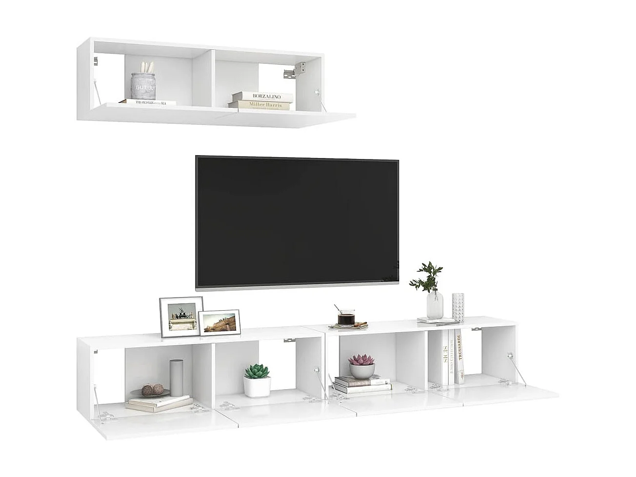 Meubles TV 3 pièces Blanc Aggloméré