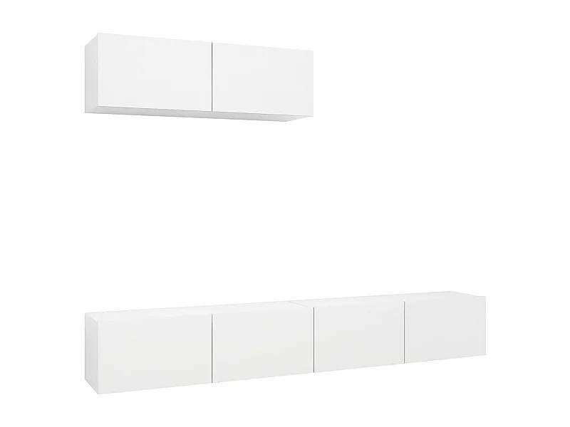 Set de muebles de salón TV 3 piezas madera de ingeniería blanco