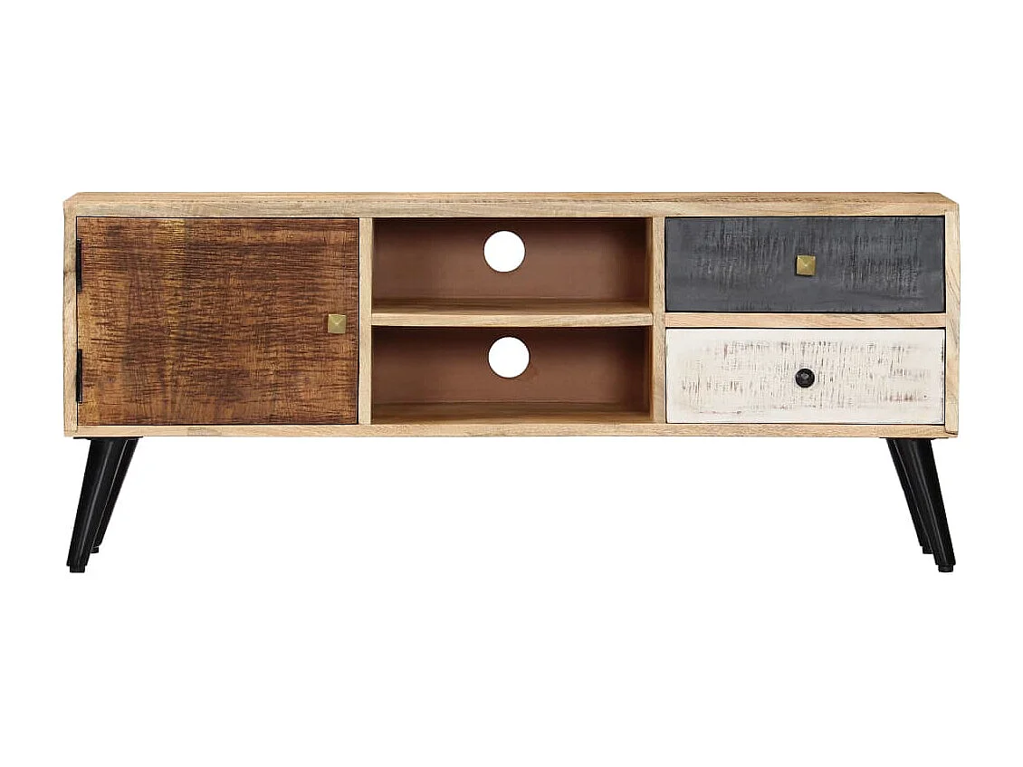 Mueble para TV de madera maciza de mango 115x30x47 cm