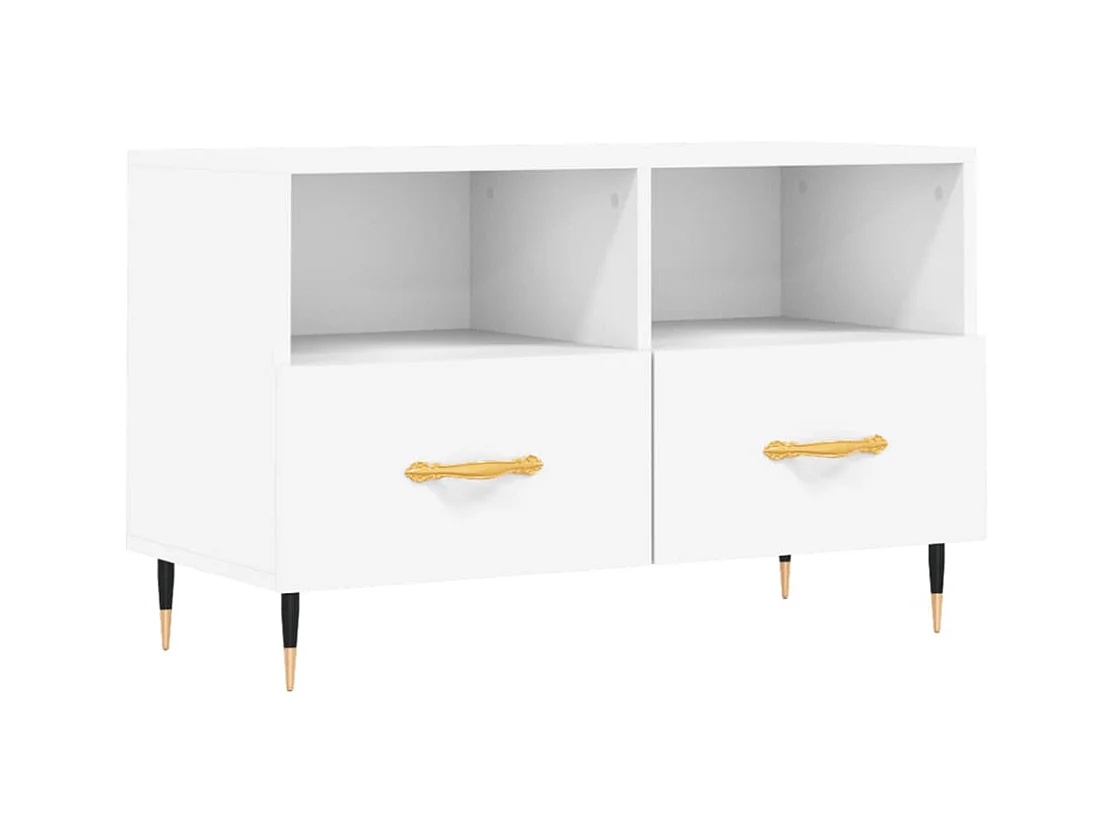Meuble TV Blanc 80x36x50 cm Bois d'ingénierie