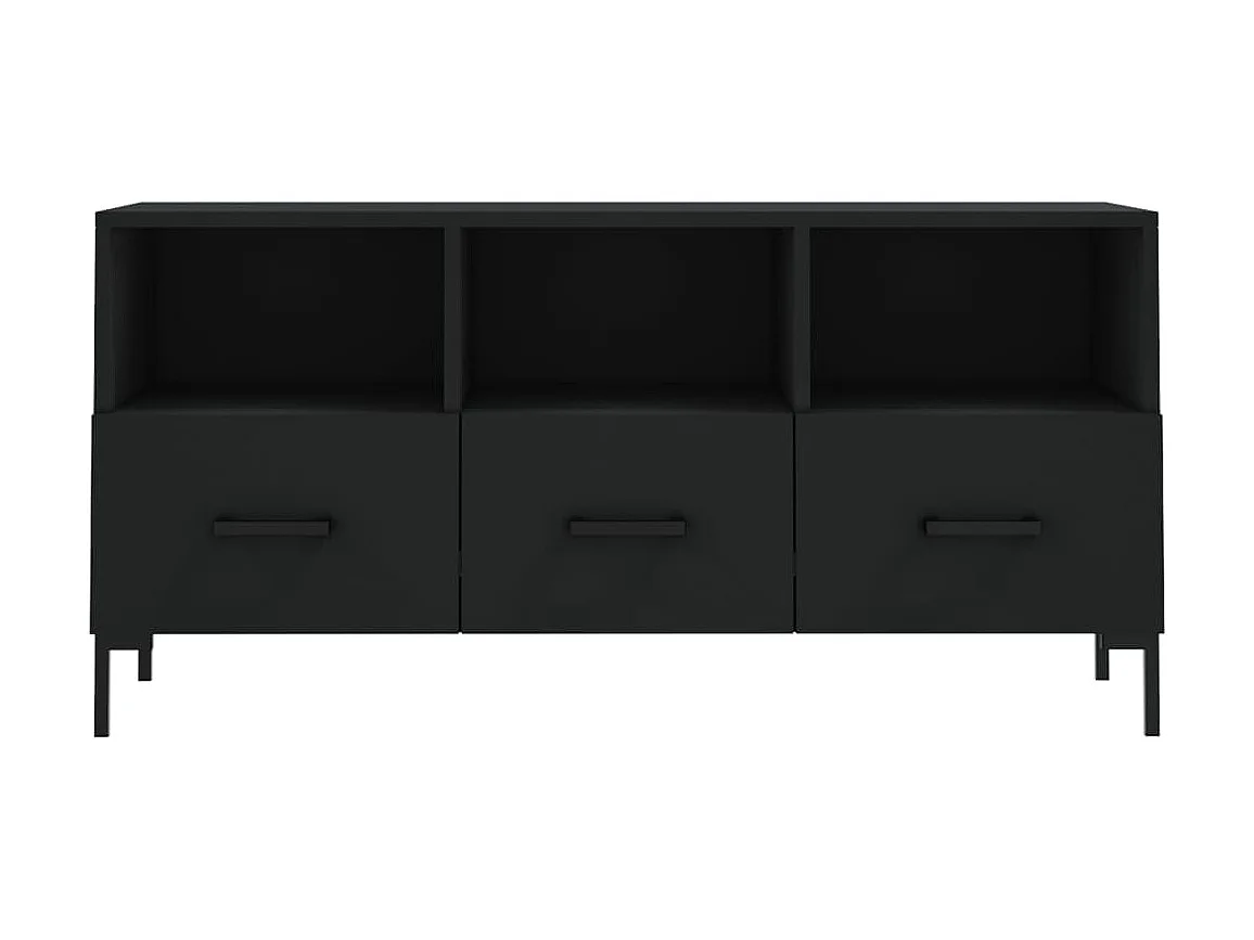 Meuble TV noir 102x36x50 cm bois d'ingénierie