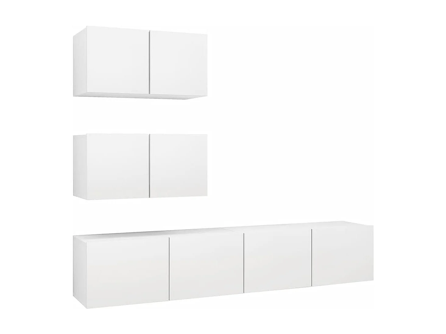 Ensemble de meuble TV 4 pièces Blanc Aggloméré