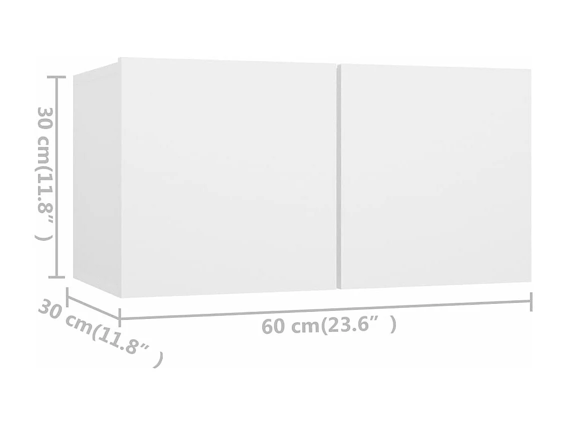 Ensemble de meuble TV 4 pièces Blanc Aggloméré